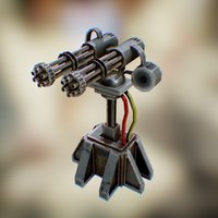 Low Poly Gatling Turret