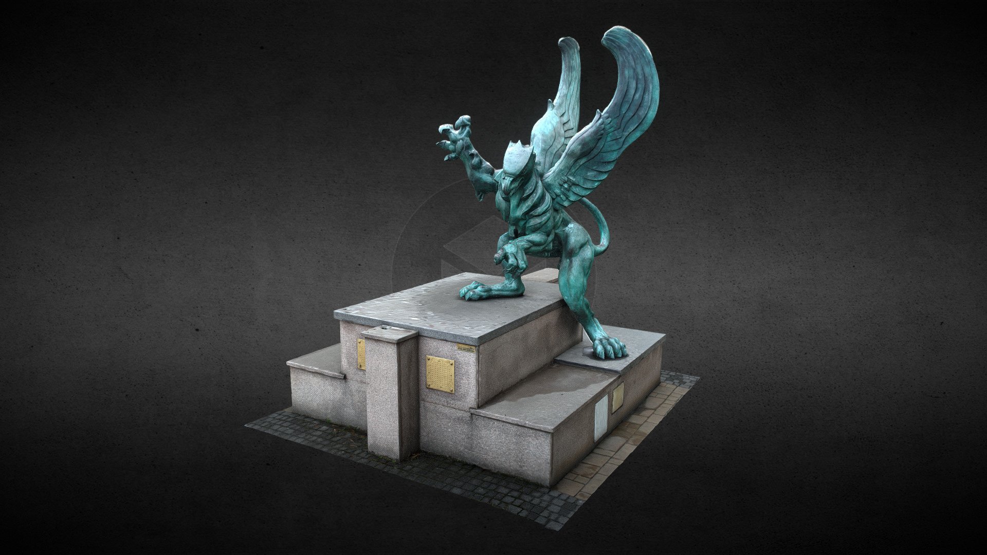 Griffin statue, Mielec, Poland 3d model