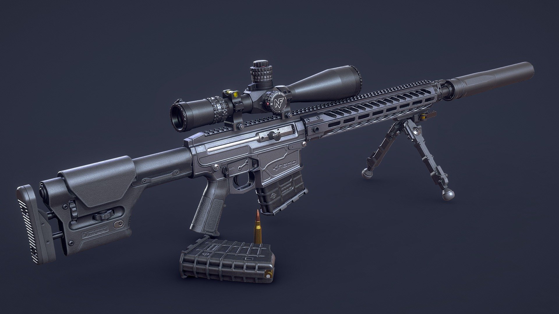 Sniper Rifle OMEN .300 WIN MAG 3d model