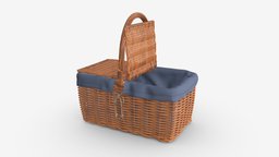 Empty picnic wicker basket