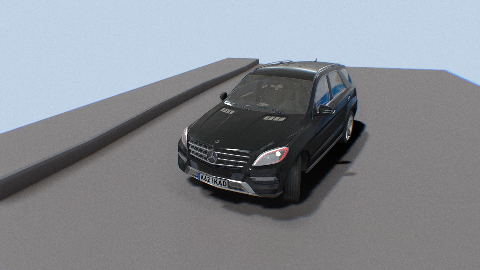 Black Car Mercedes Benz ML 3d model