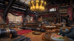 Steampunk cabaret bar