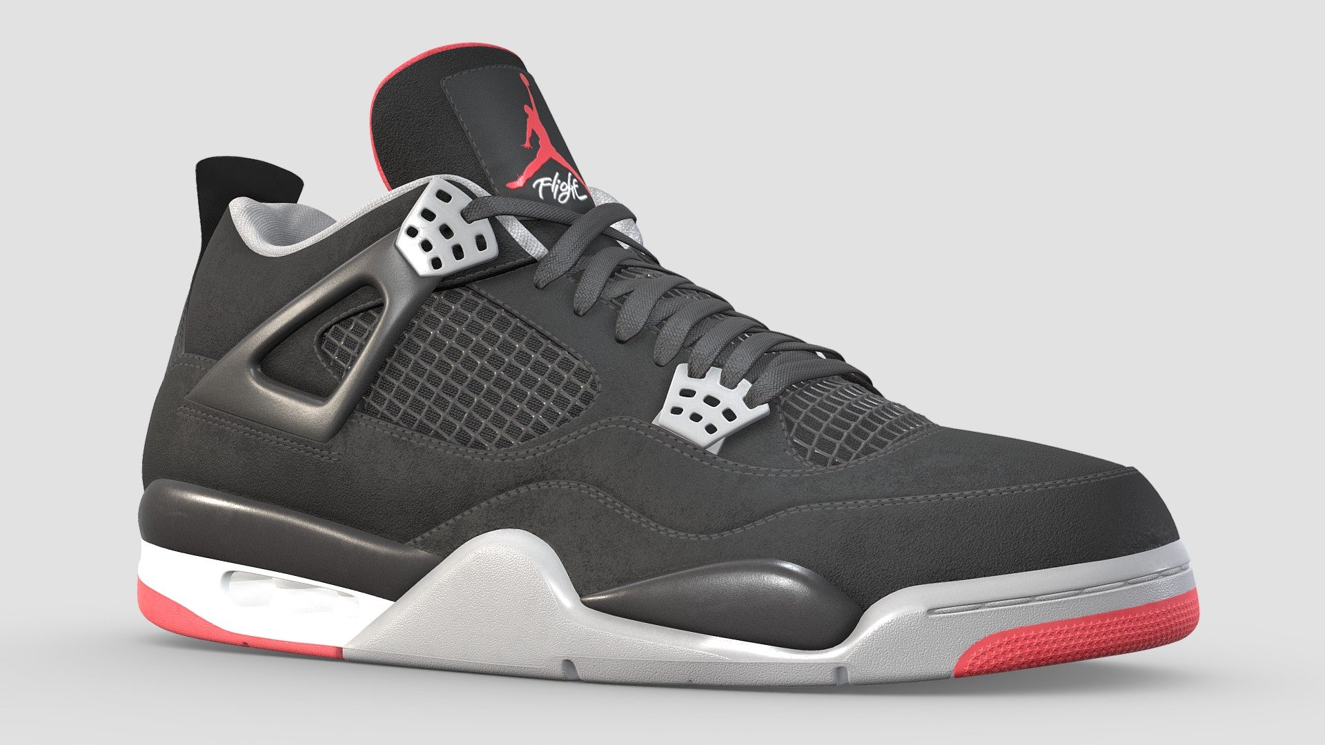 Jordan 4 Retro Bred 3d model