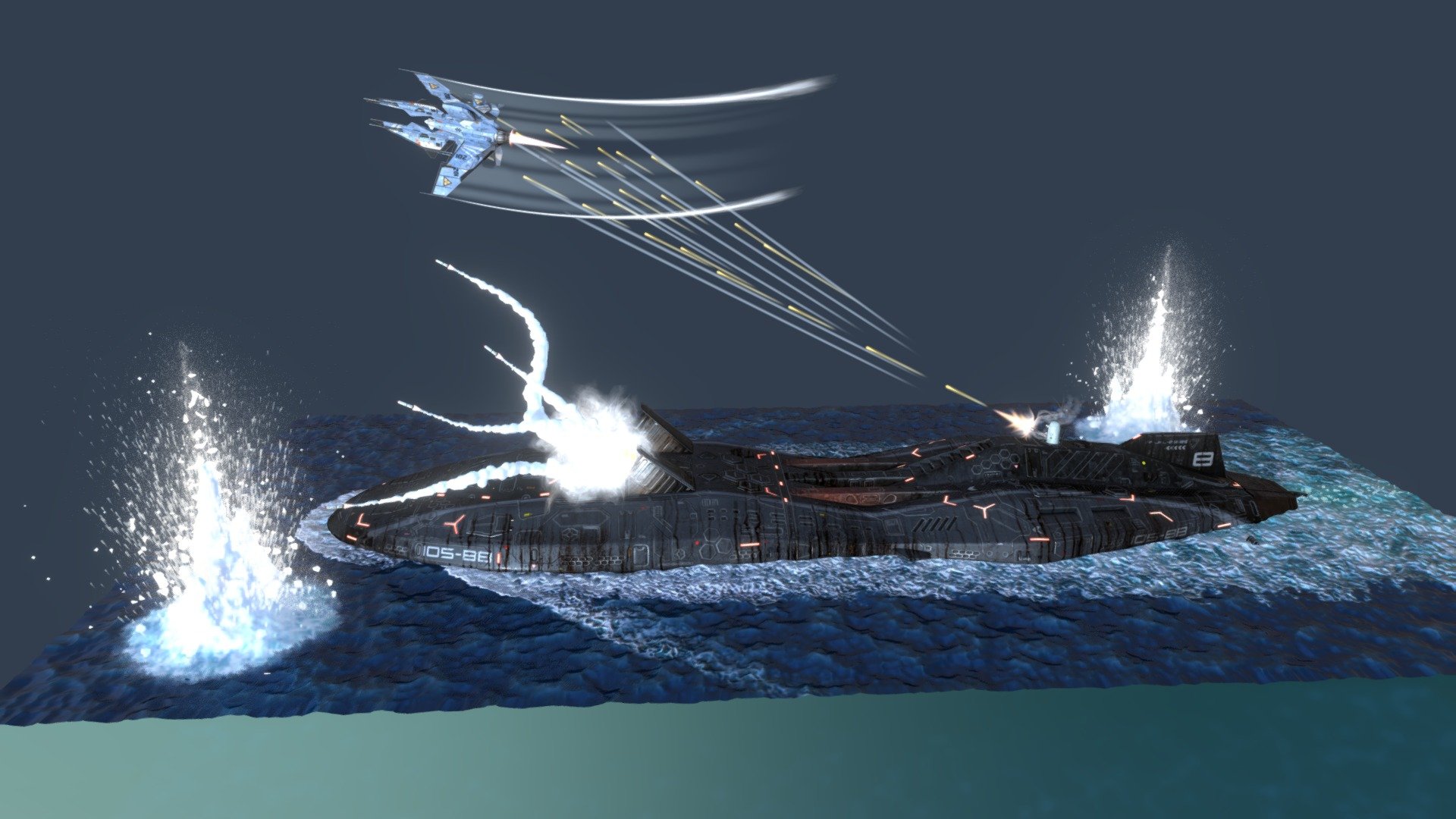 ATTACK ON THE SUBMARINE..!! 3d model