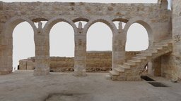 Arcade & stair over an arch