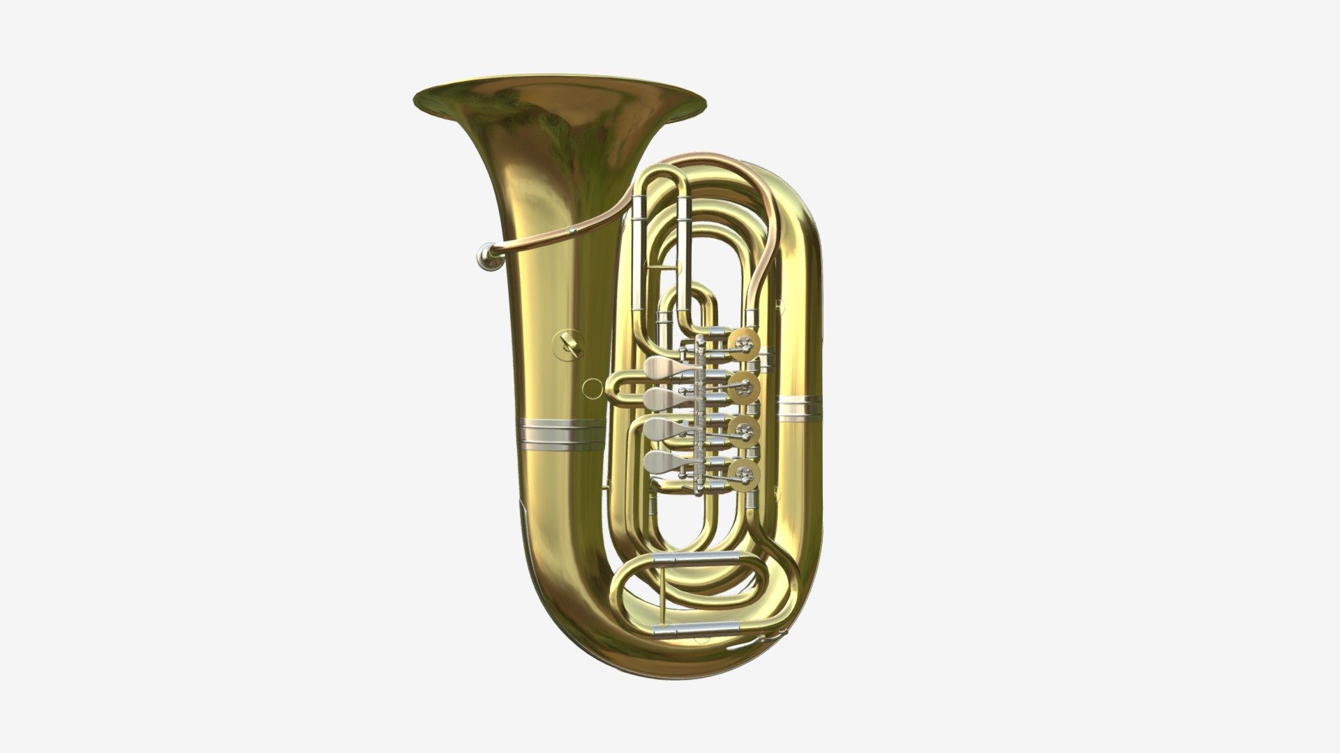 Brass bell tuba 3d model