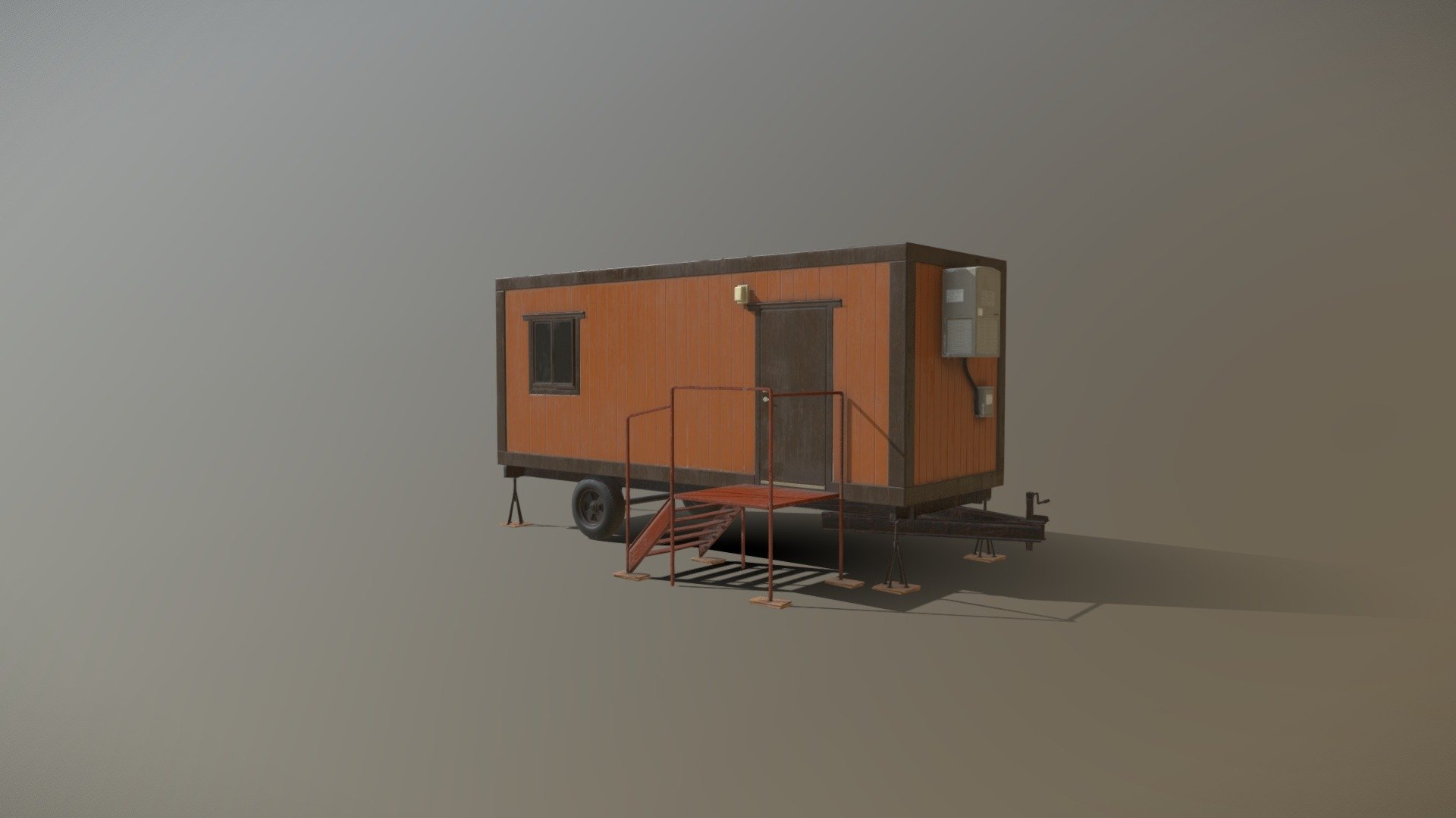 Construction trailer 3d model