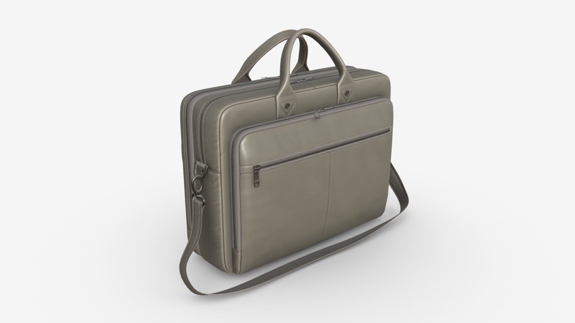 Leather laptop briefcase 02 3d model