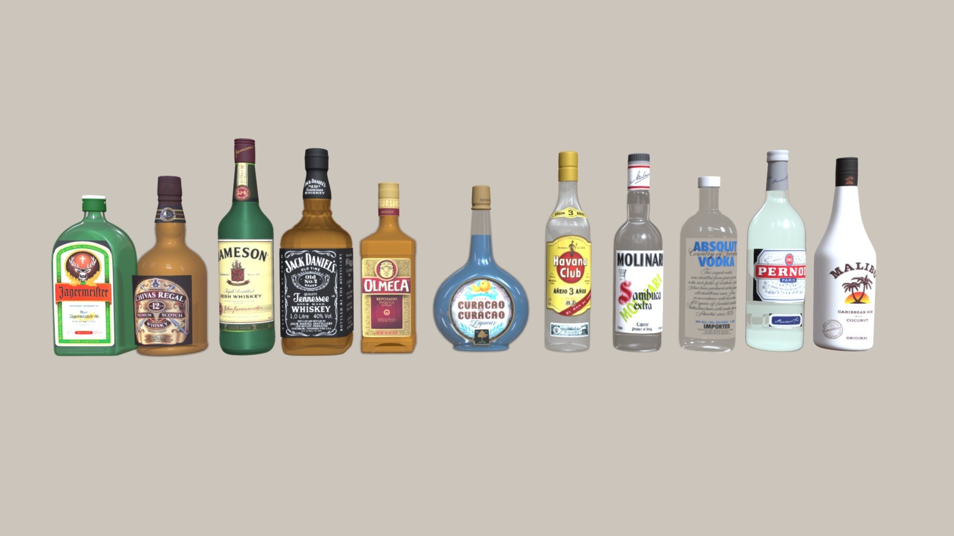 Pack Alcohol Bottle 3d model