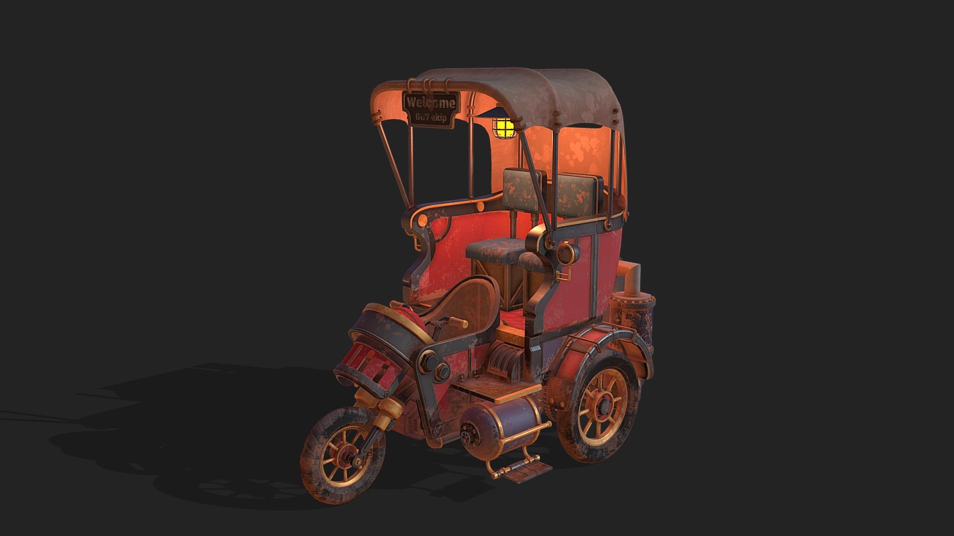 Taxi Steampunk 3d model