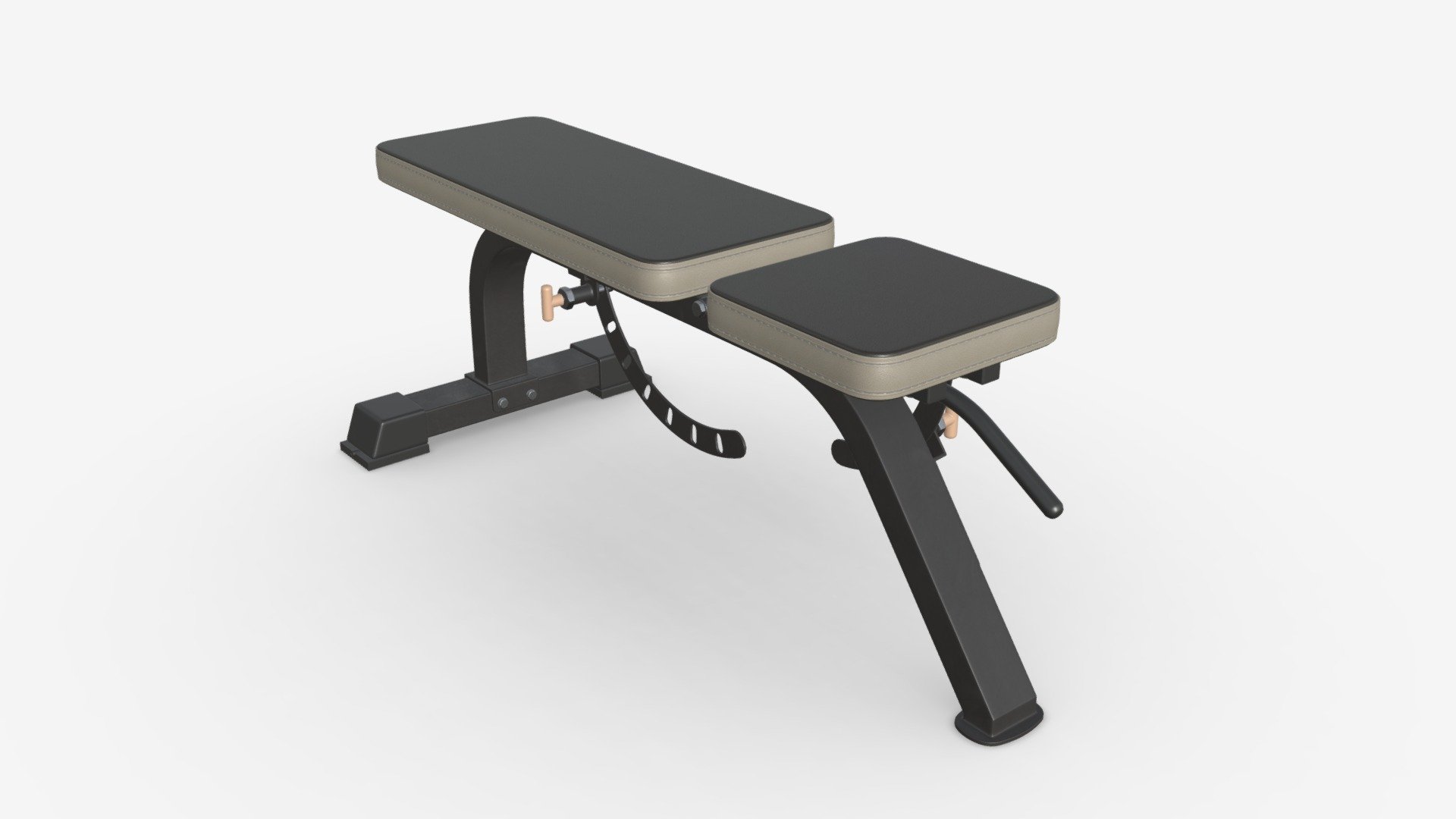 Adjustable weight flat bench 01 3d model