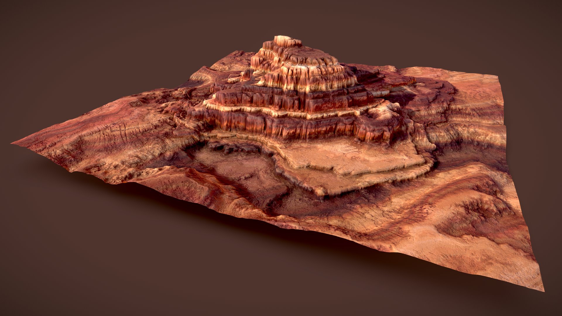 Rocky Terrace Mountain 3d model