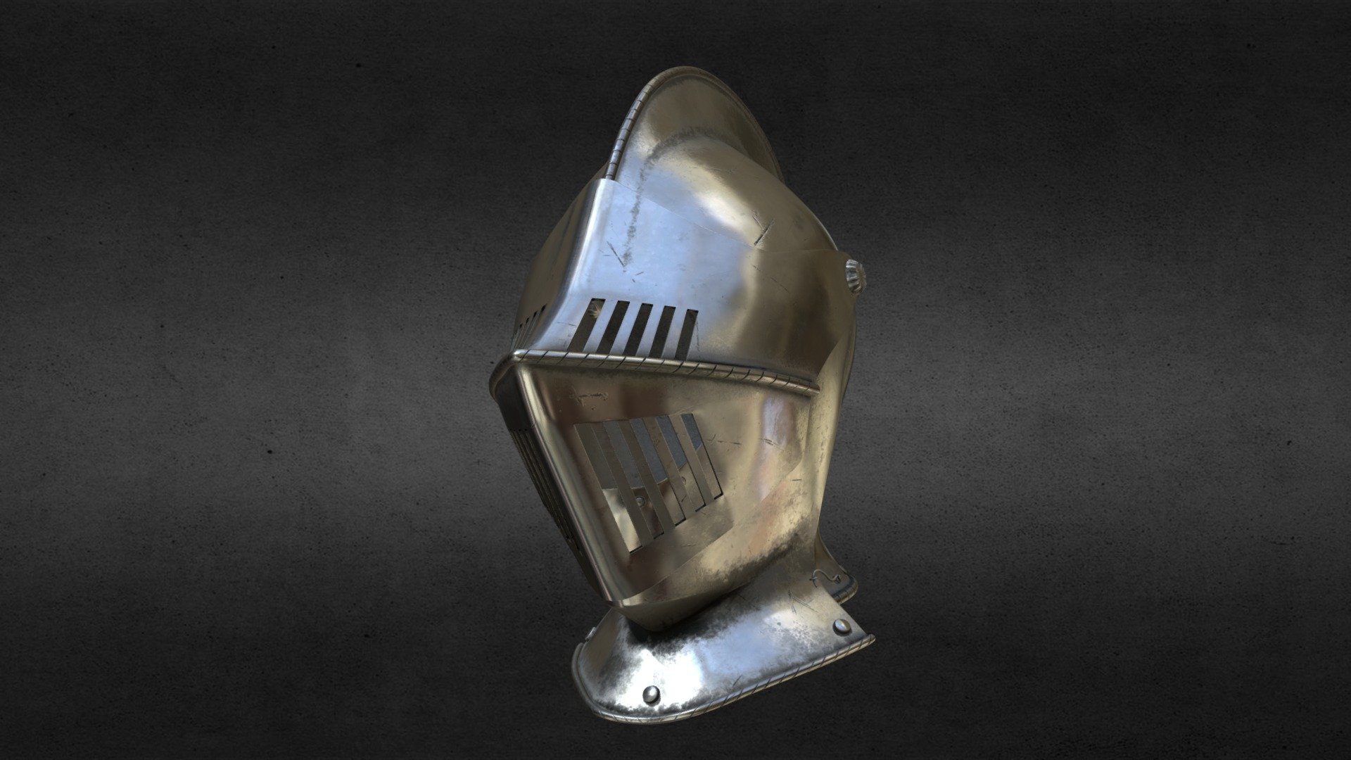 Medieval Knight Armet Helmet with visor 3d model