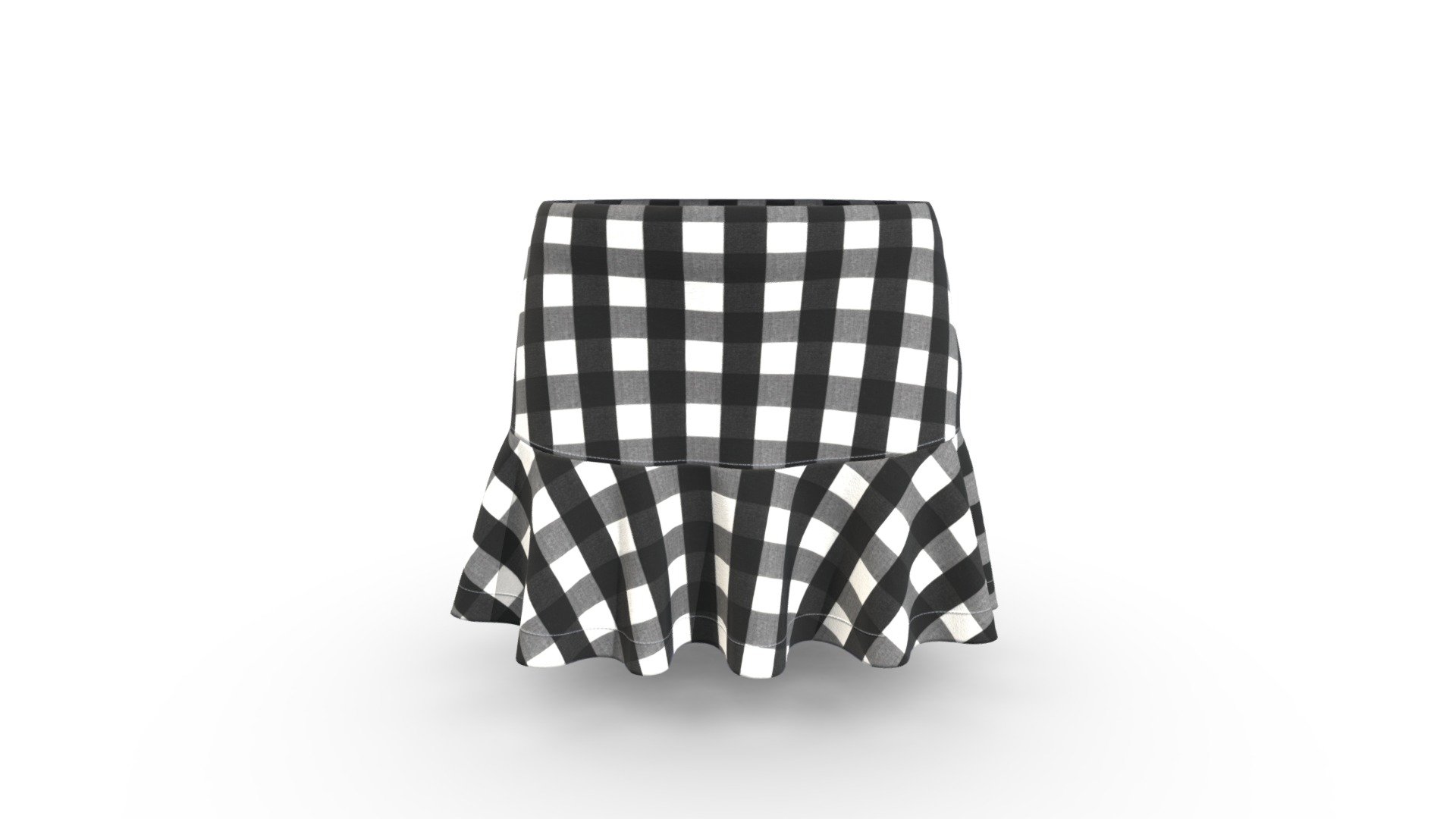 Women Fashionable Check Mini Skirt 3d model