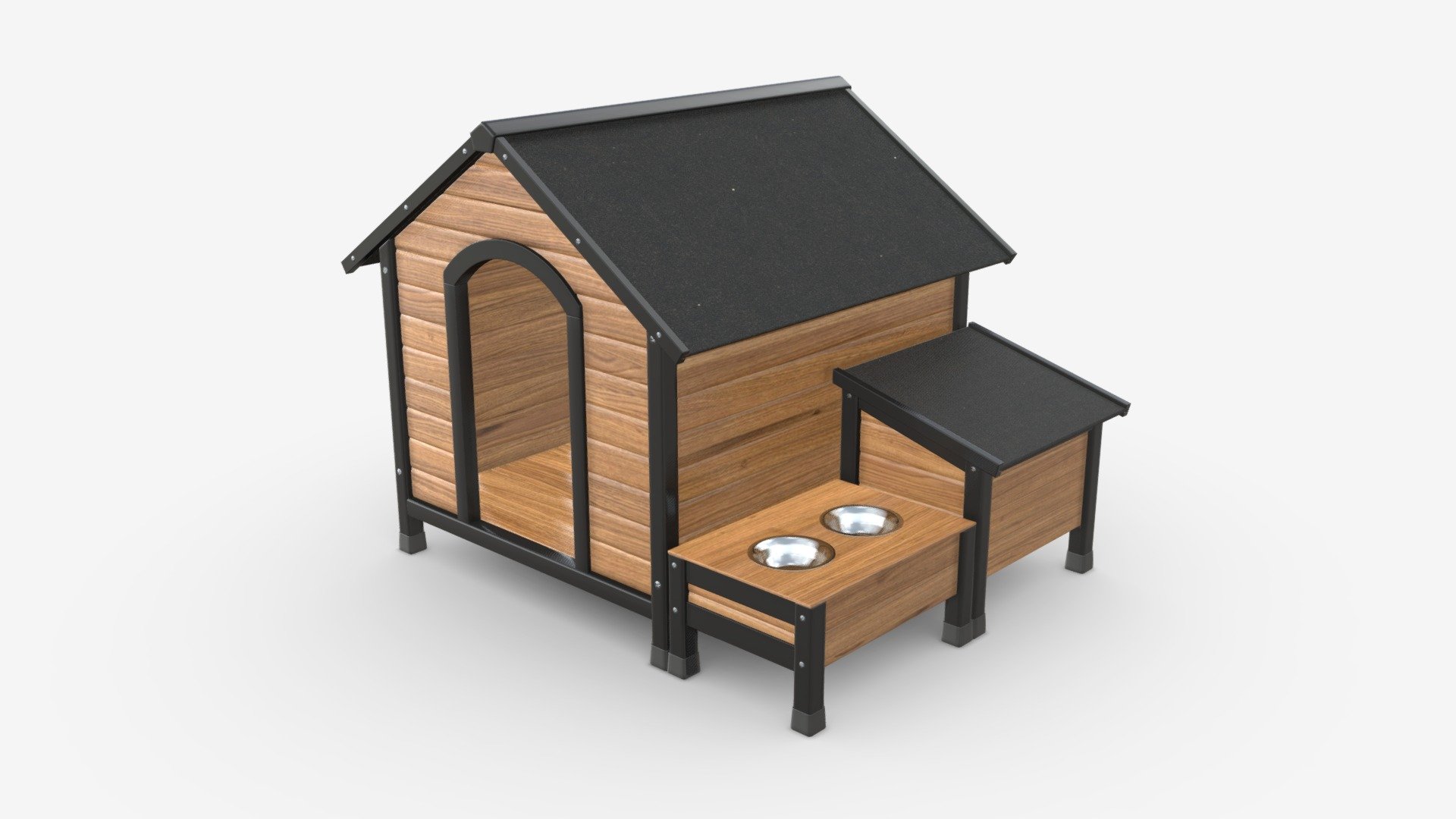 Outdoor Wooden Dog House 03 3d model