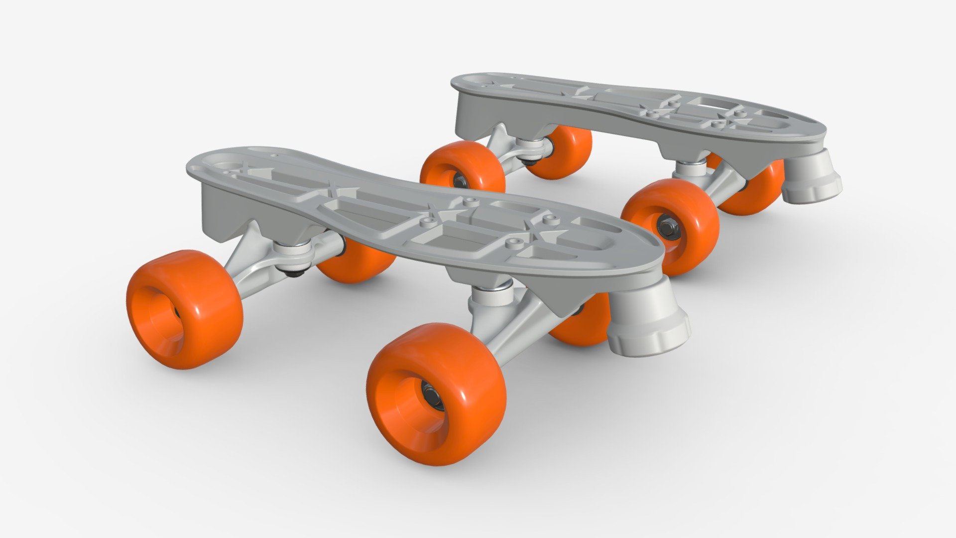 Quad roller skates 3d model