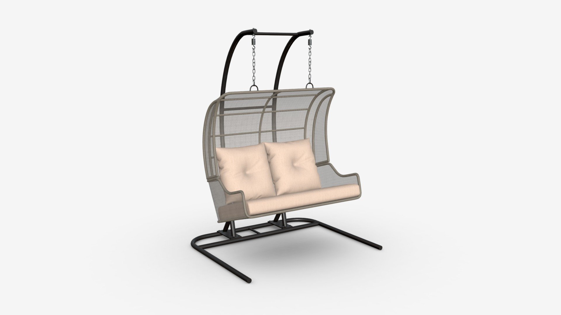 Double Steel Garden Hanging Chair 3d model