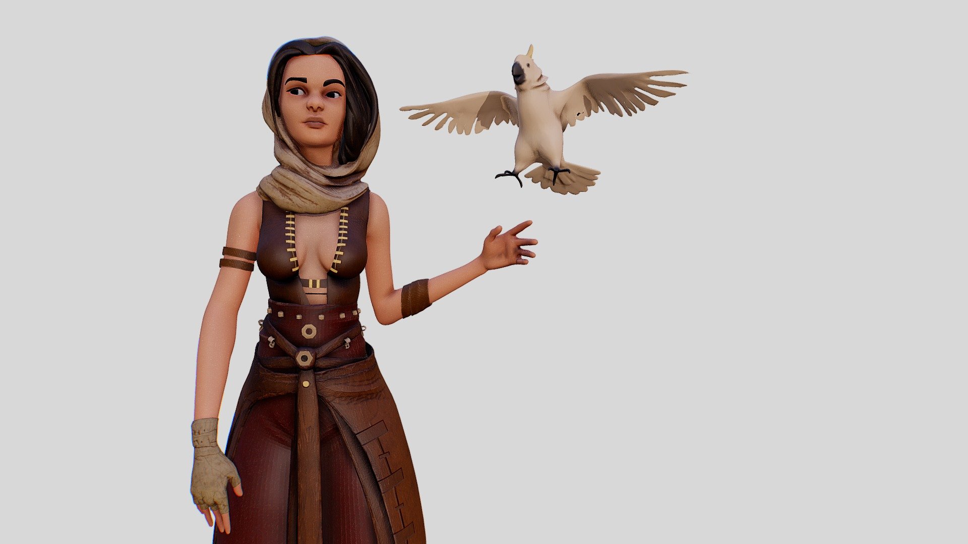 Parrot Girl 3d model