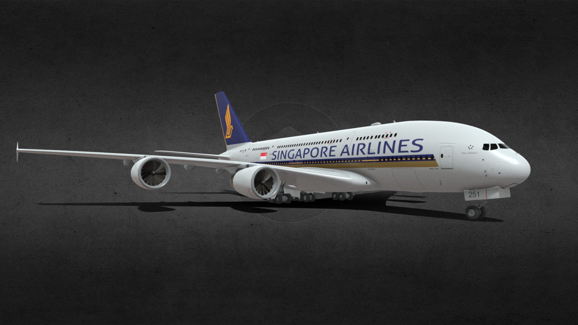 AIRBUS A380 Singapore Airlines 3d model