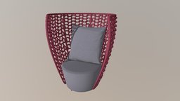 Faye Bay Beach Chair Cranberry & Gray