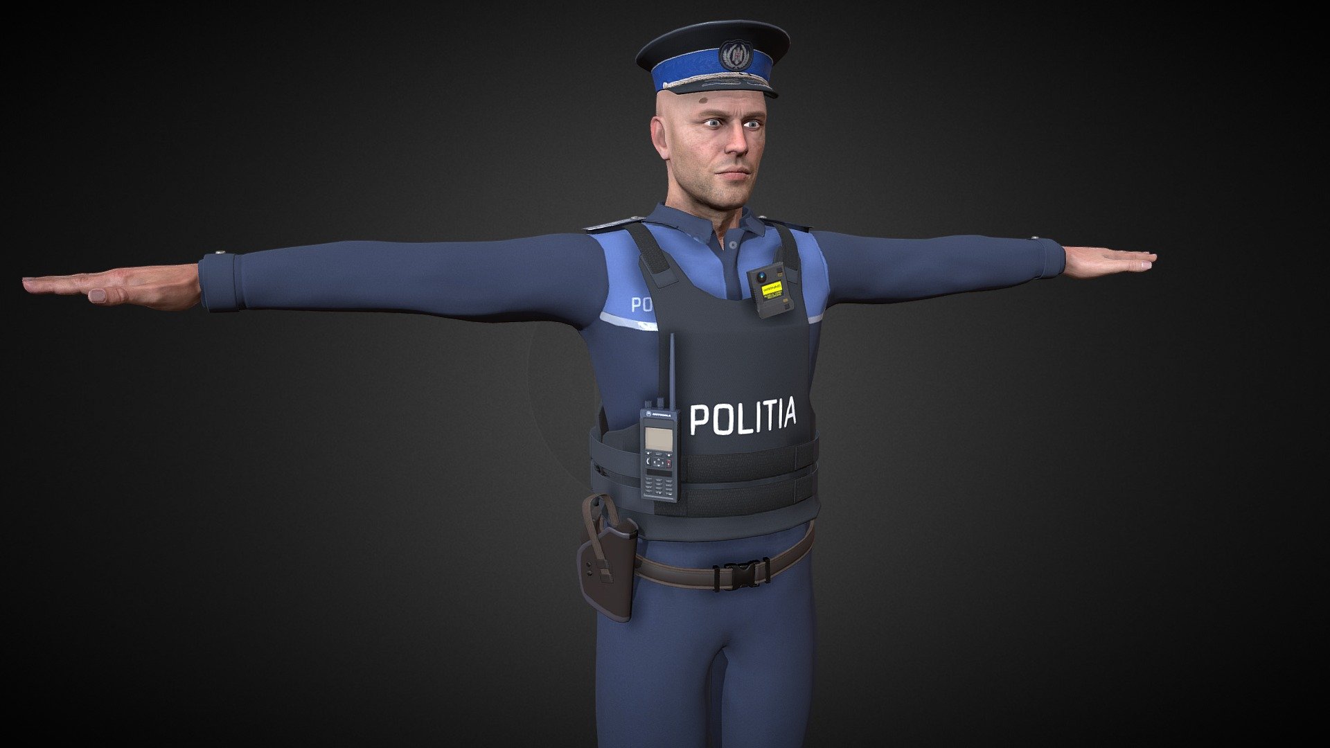 romanian police uniform 3d model