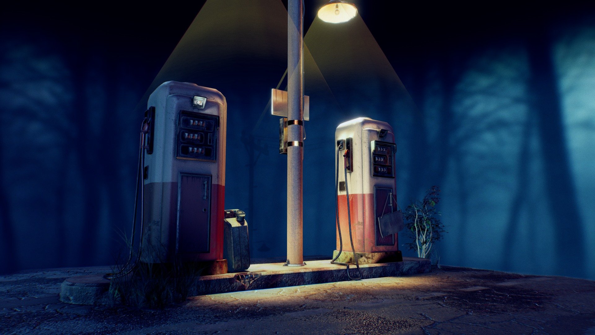 Gas station 3d model