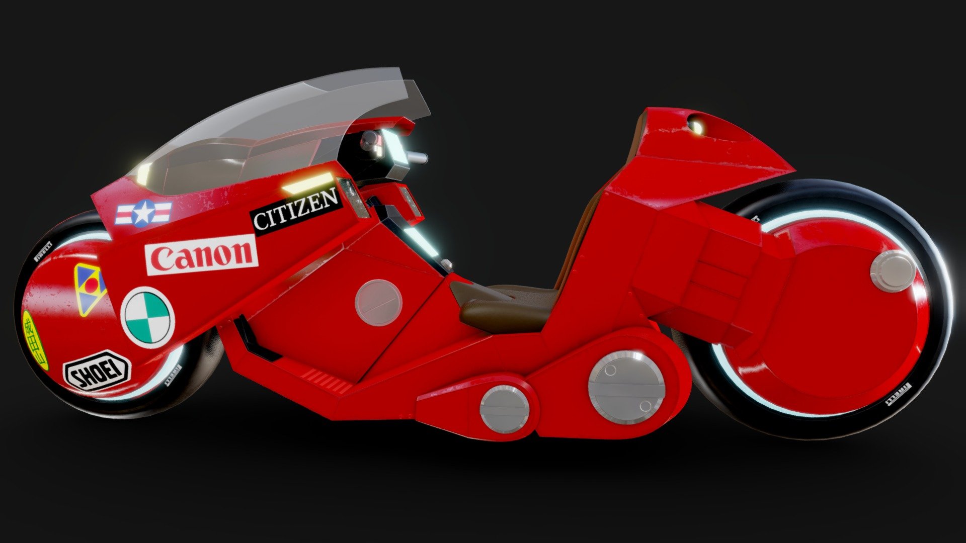 Kanedas Bike From Movie Akira 1988 3d model