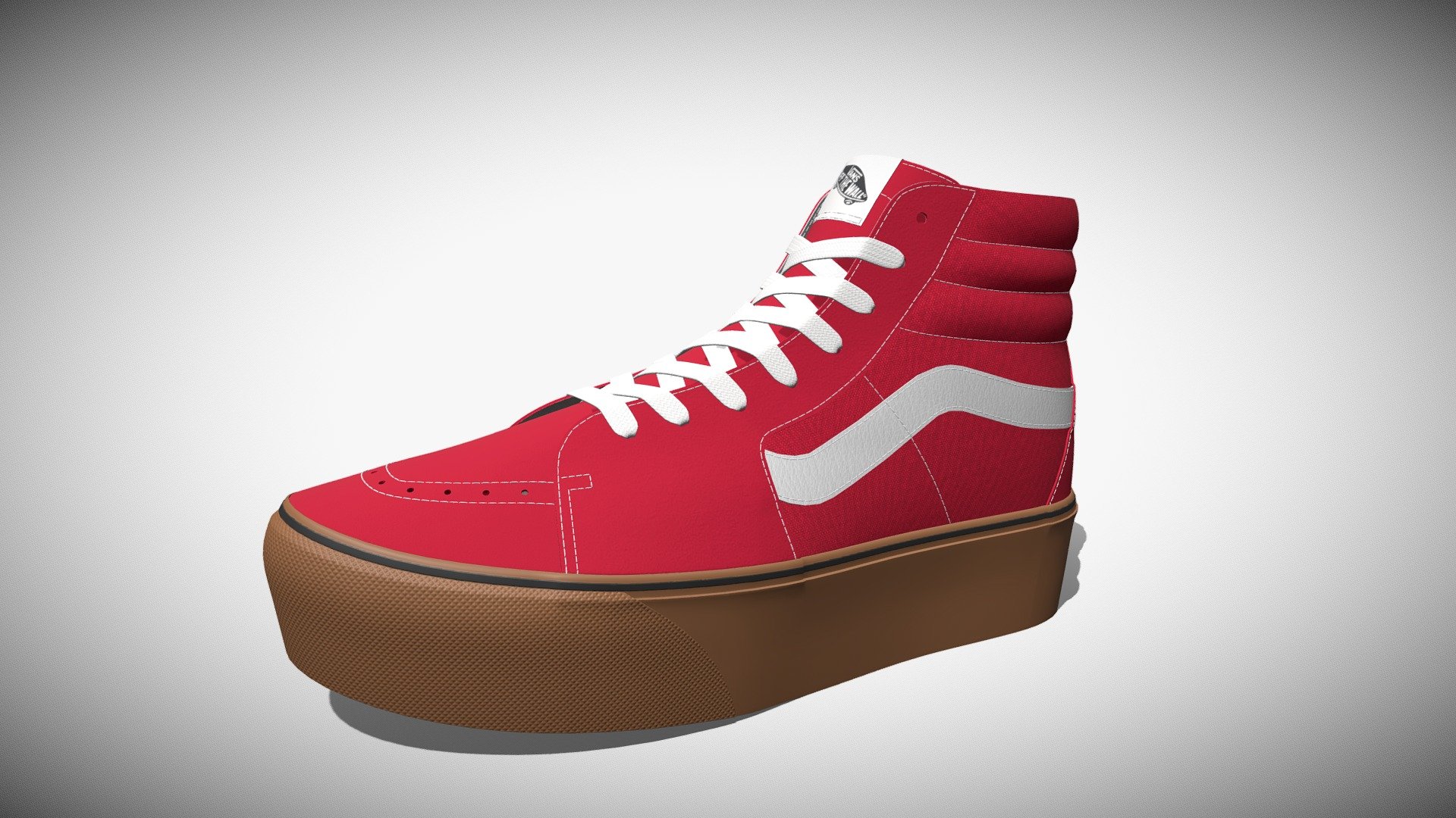 Vans Sk8-Hi Platform Red Gumsole 3d model