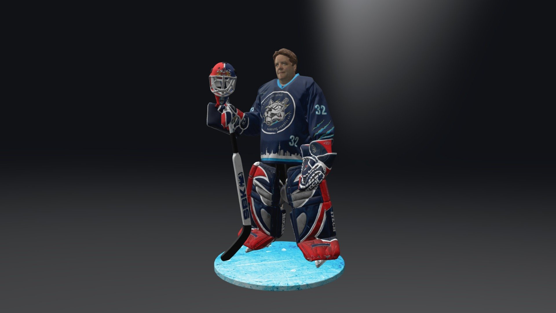 hockey goaltender 3d model