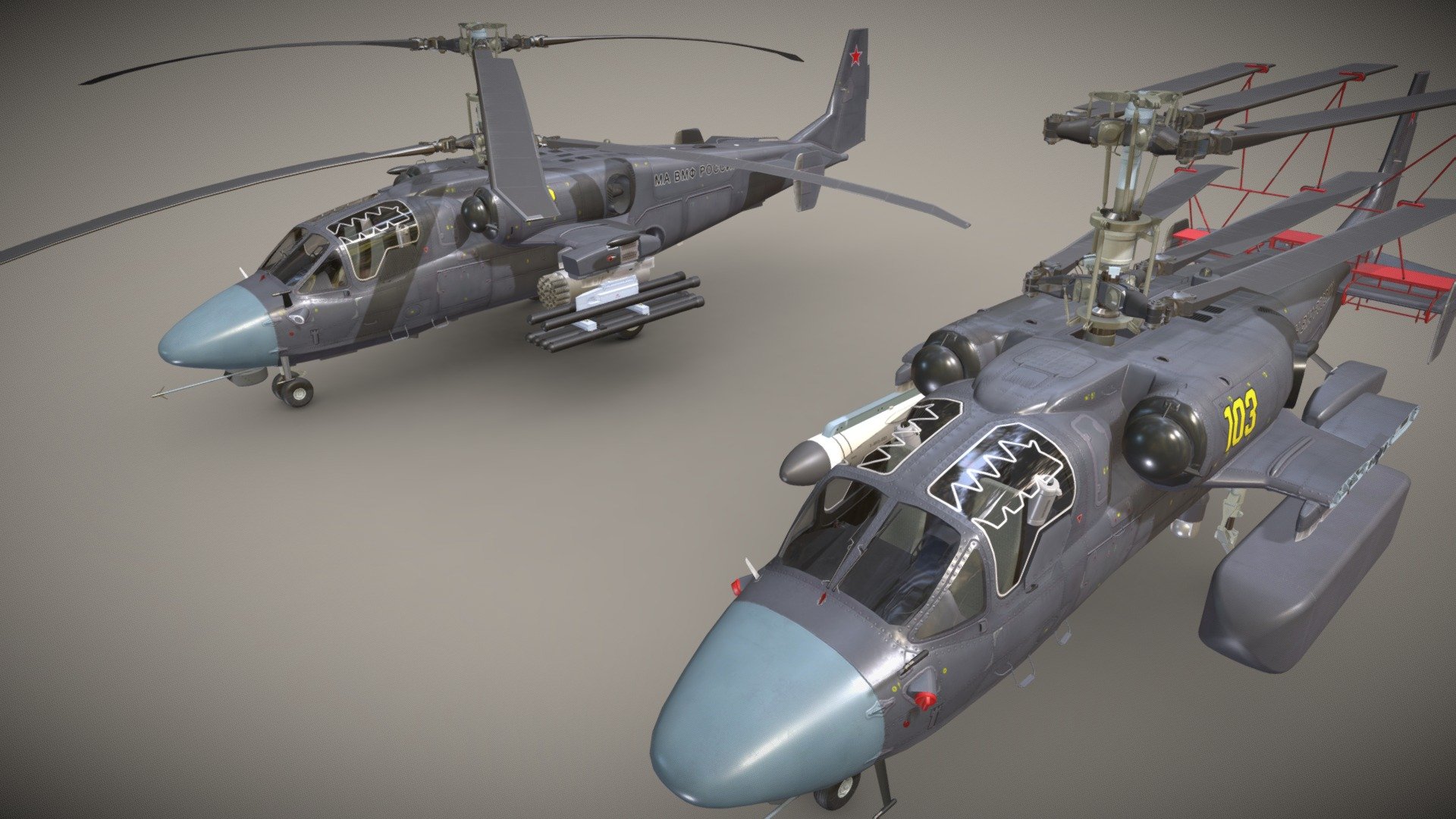 Kamov Ka-52K "Katran" Static 3d model