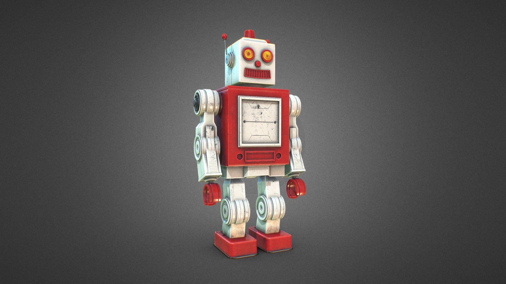 Retro toy robot 3d model