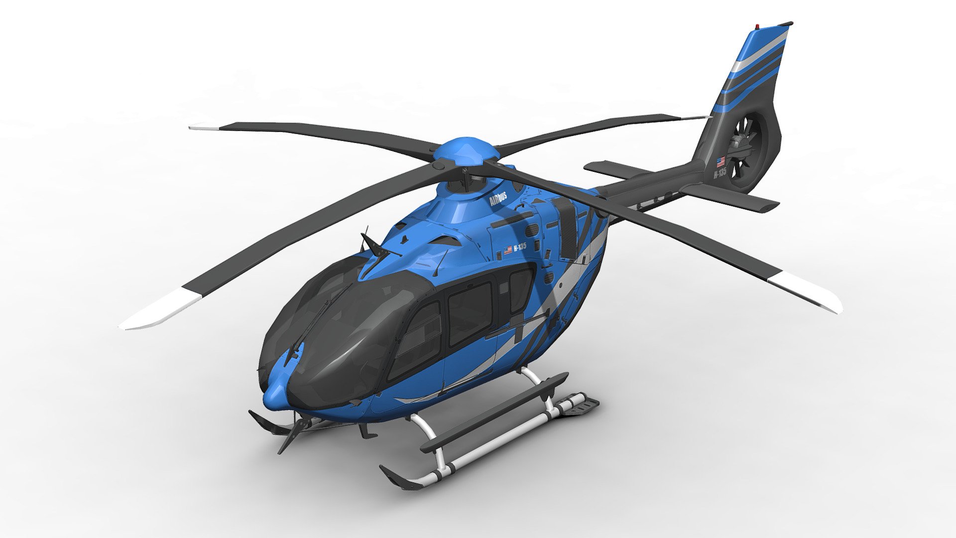 H135 Airbus Helicopter 3d model