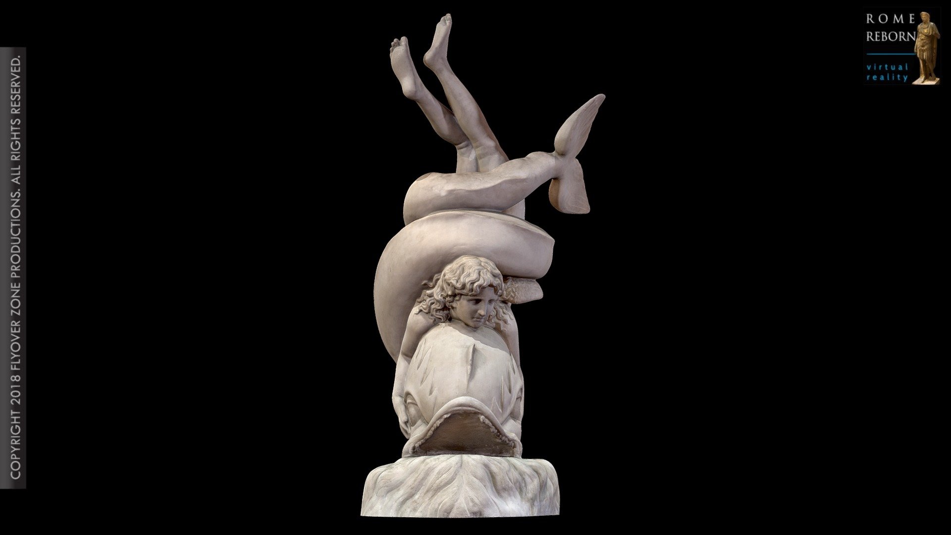 Eros (Cupid) and Dolphin 3d model