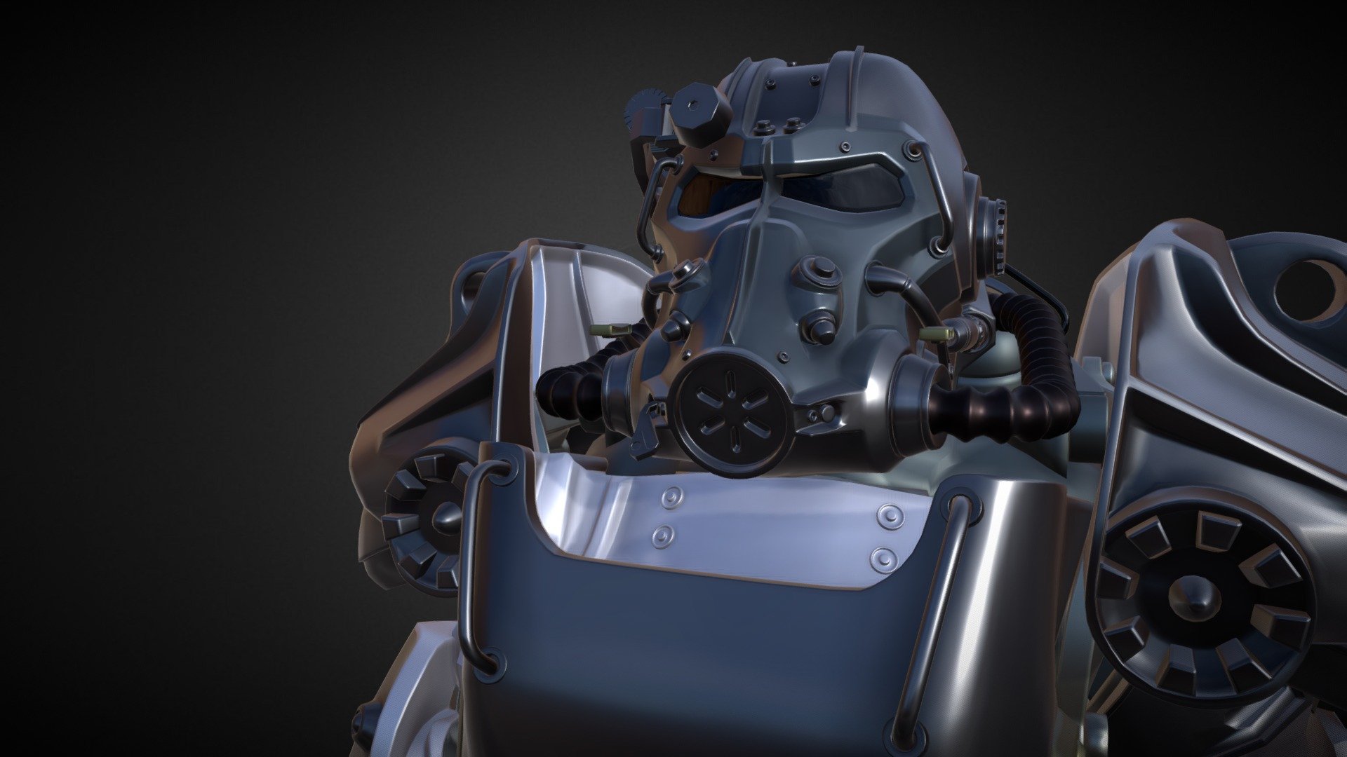 Power Armor T60 with Frame from Fallout 3d model