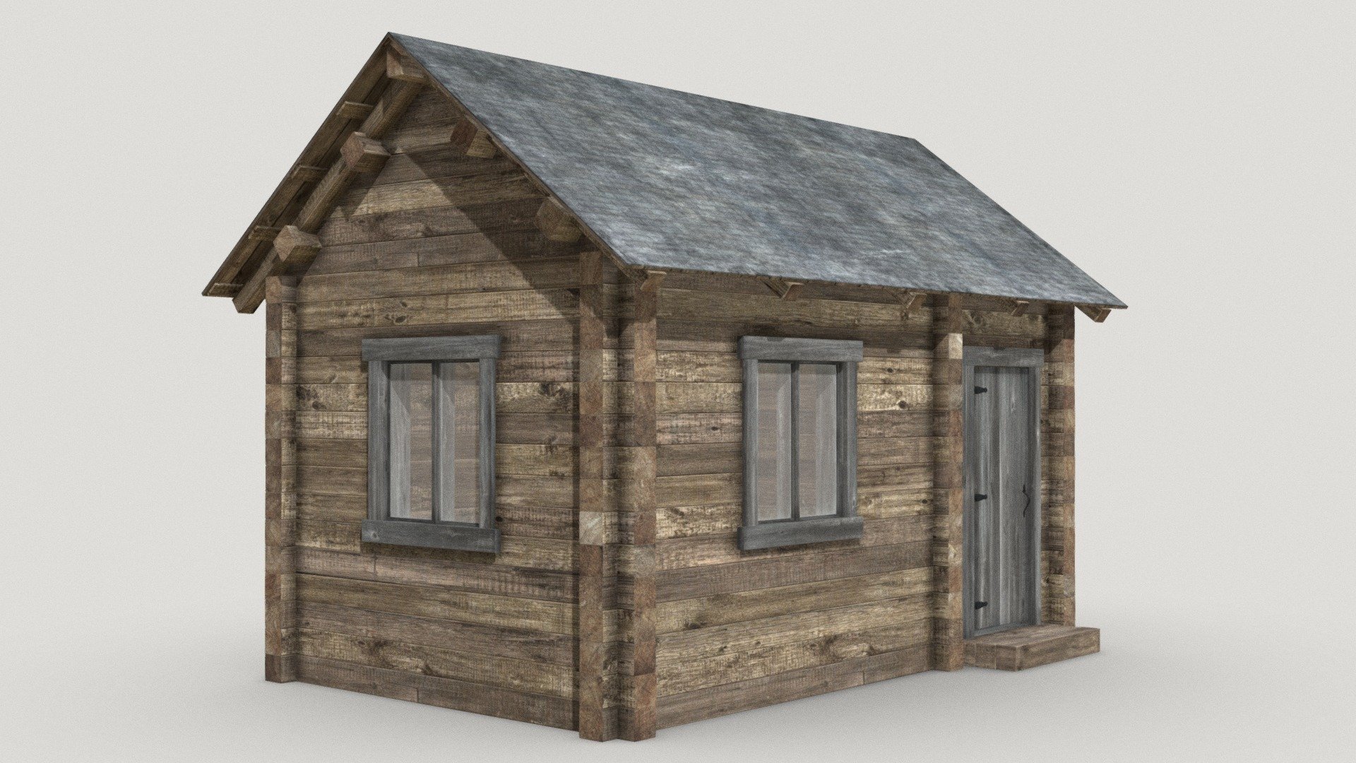 Wooden Log Cabin 3d model