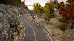 Autumn mountain road scene