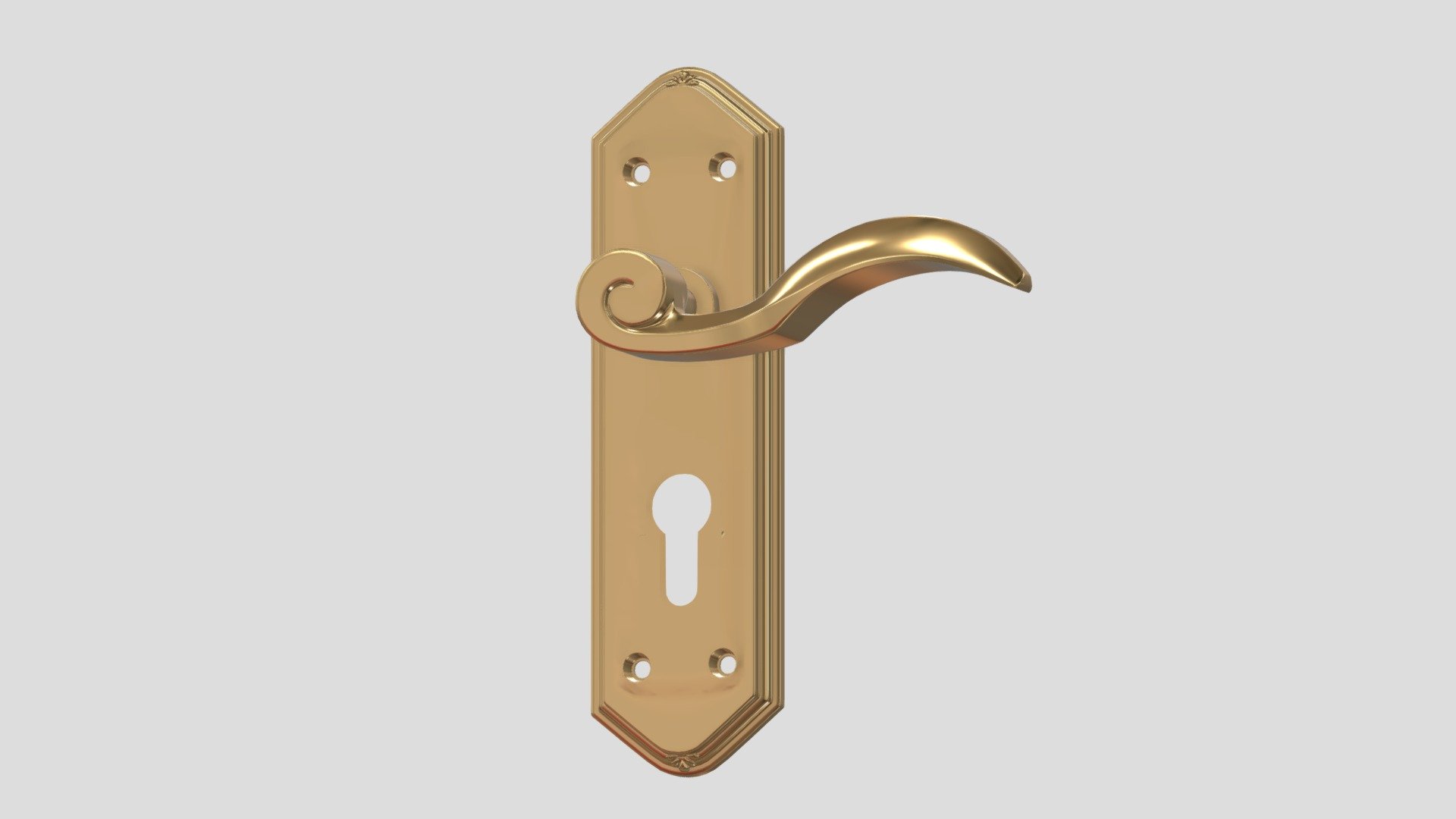 Wentworth Door Handle Brass 3d model