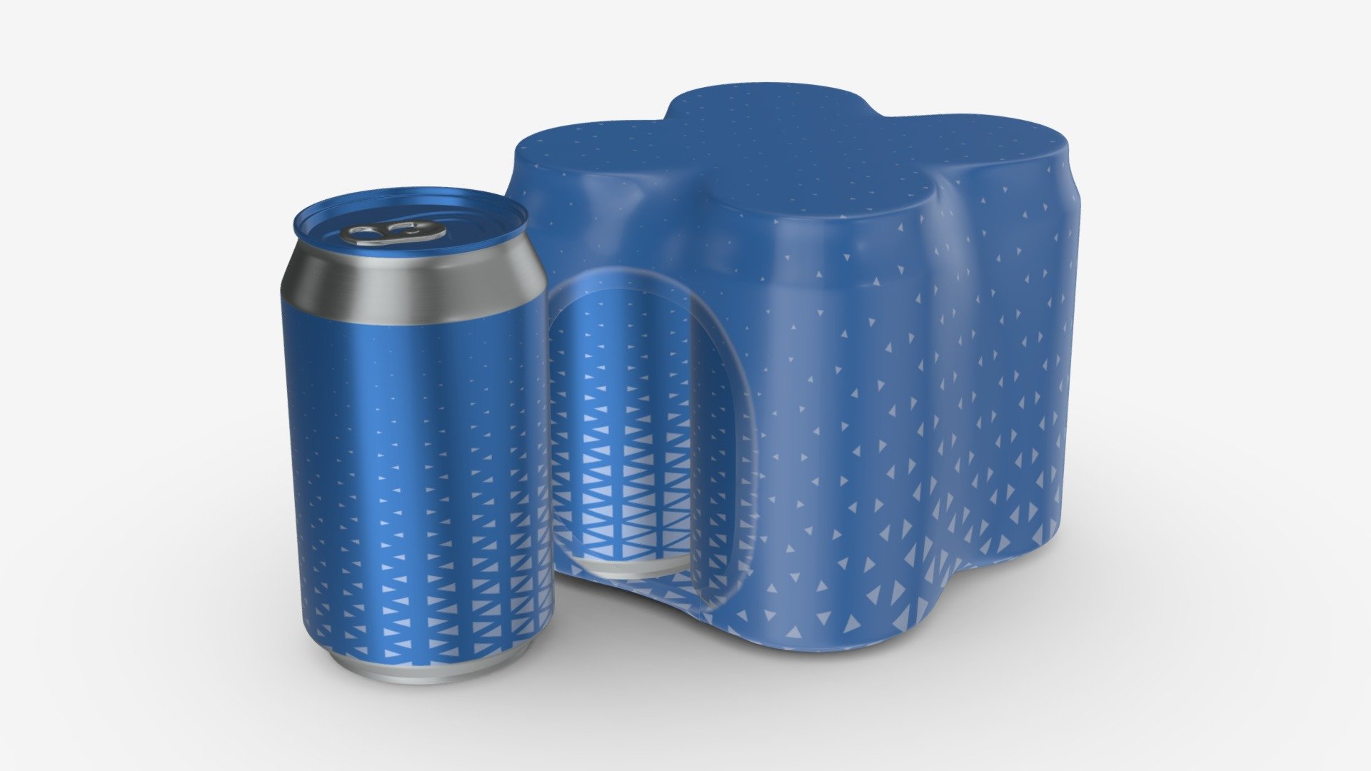 Packaging for 330 ml four beer soda cans 3d model