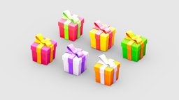 Cartoon colorful gift box