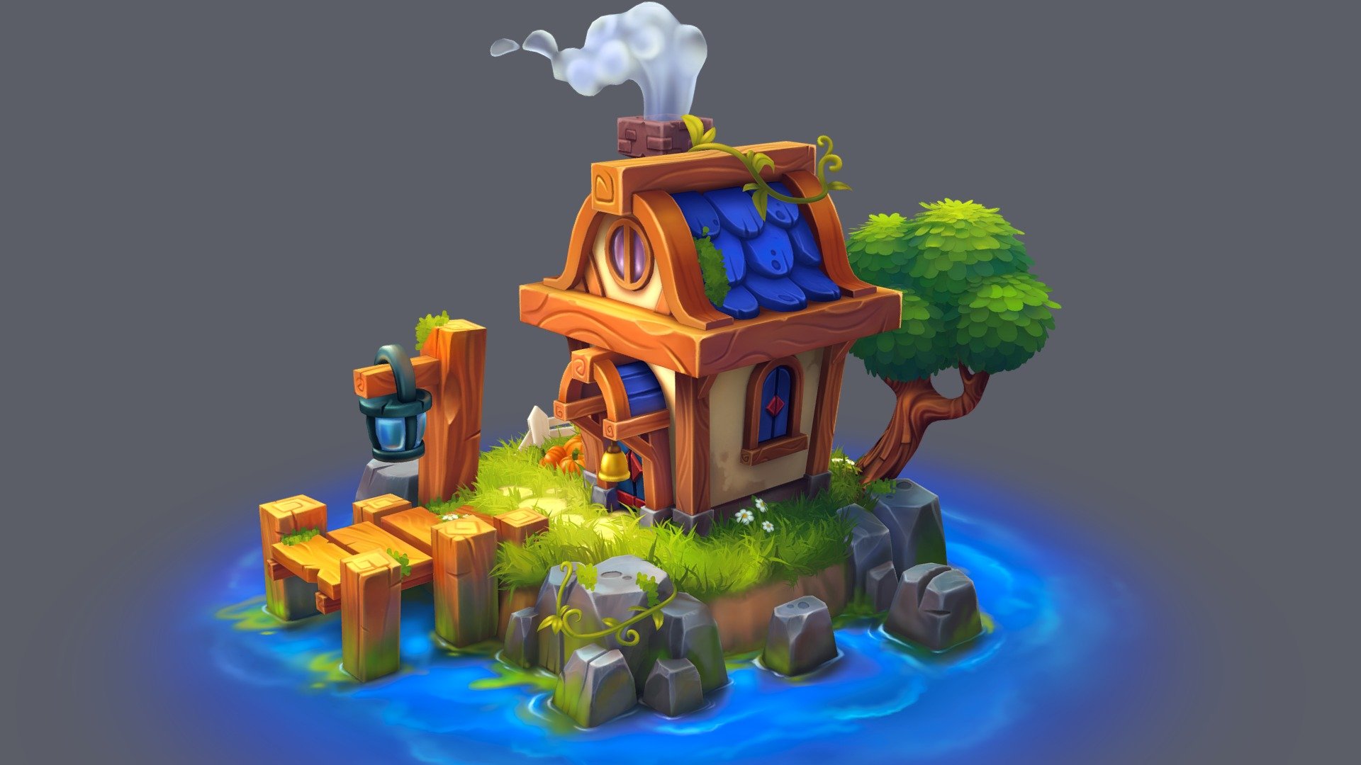 Handpainted House 3d model