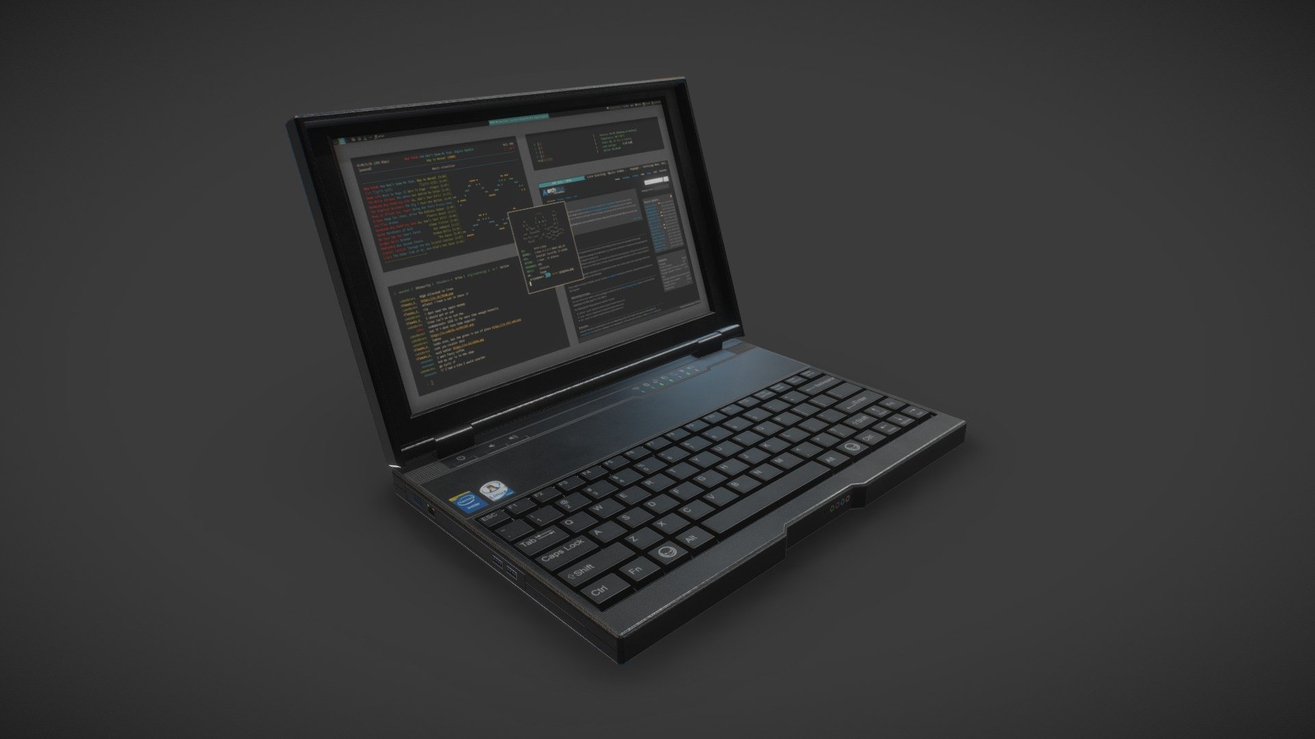 Hacker Laptop 3d model