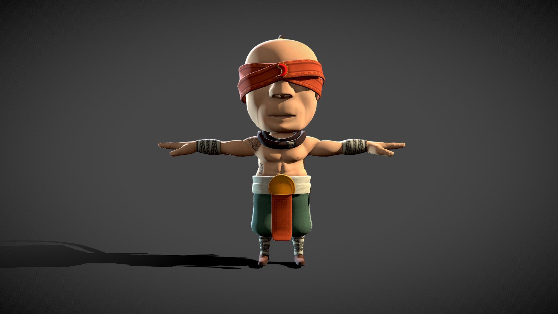 Blind monk cartoon blind monk blind 3d model