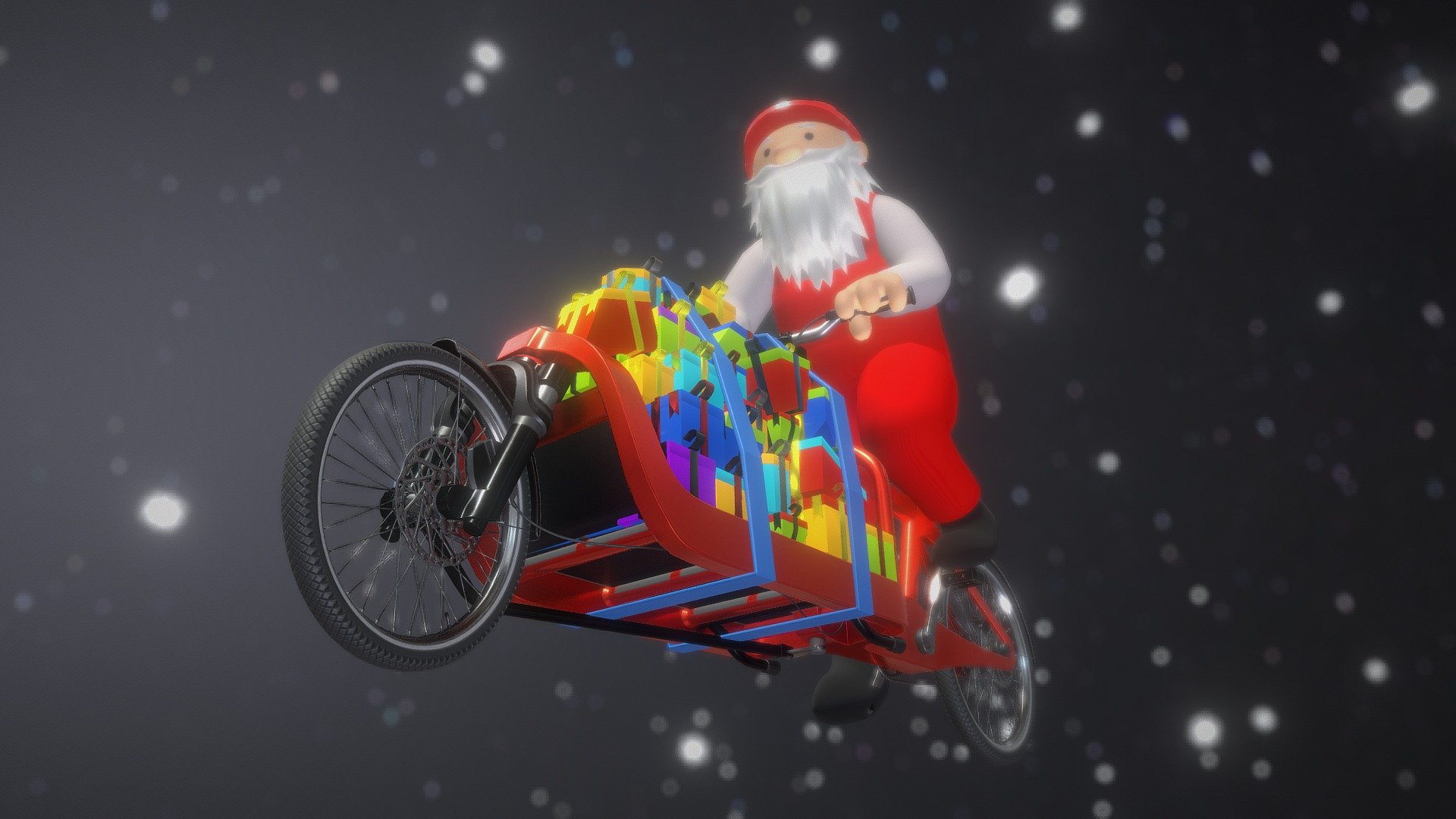 Cargo Bike (WIP-9) Christmas Scene Test 3d model