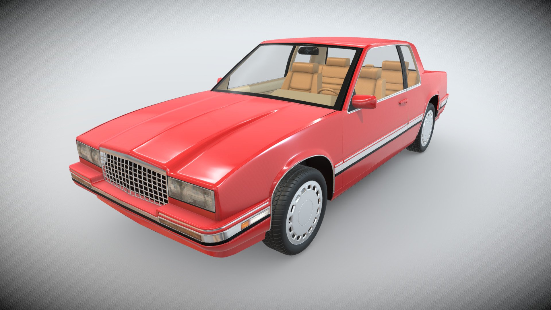 1991 Cadillac Eldorado with interior 3d model