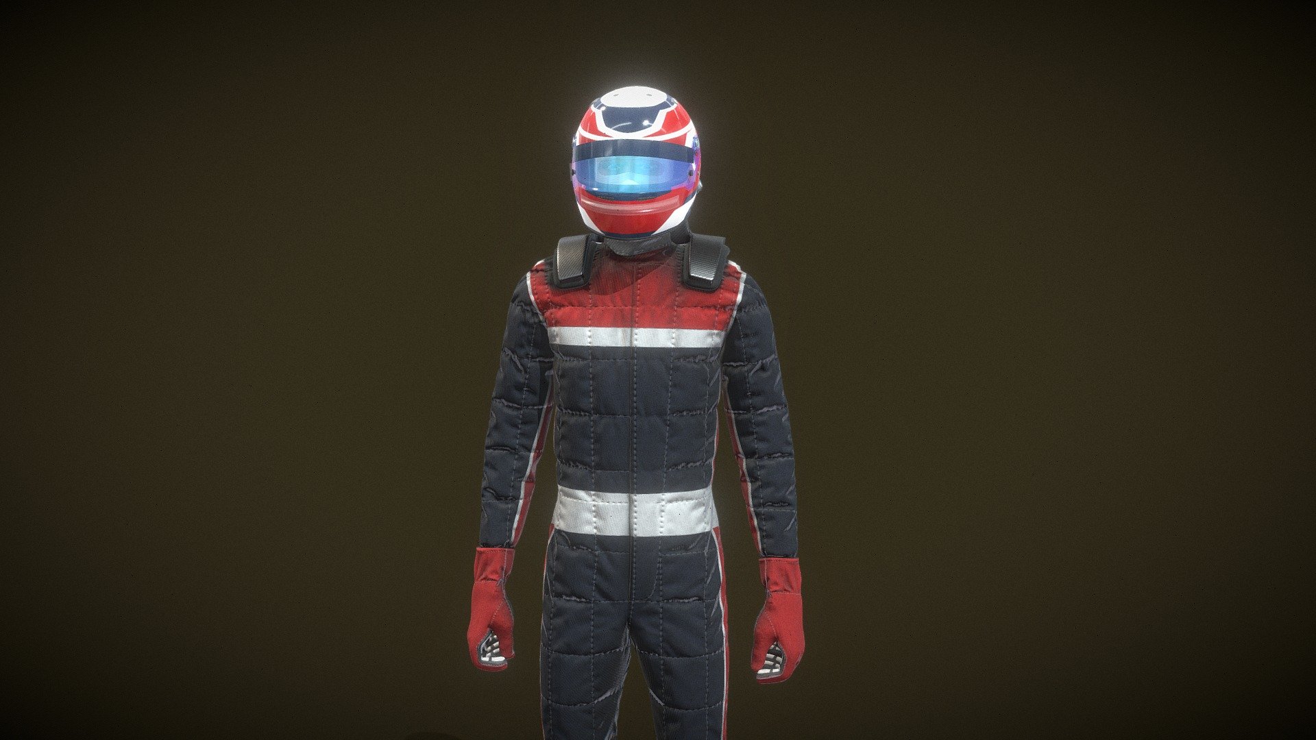 F1 Driver (rigged) 3d model