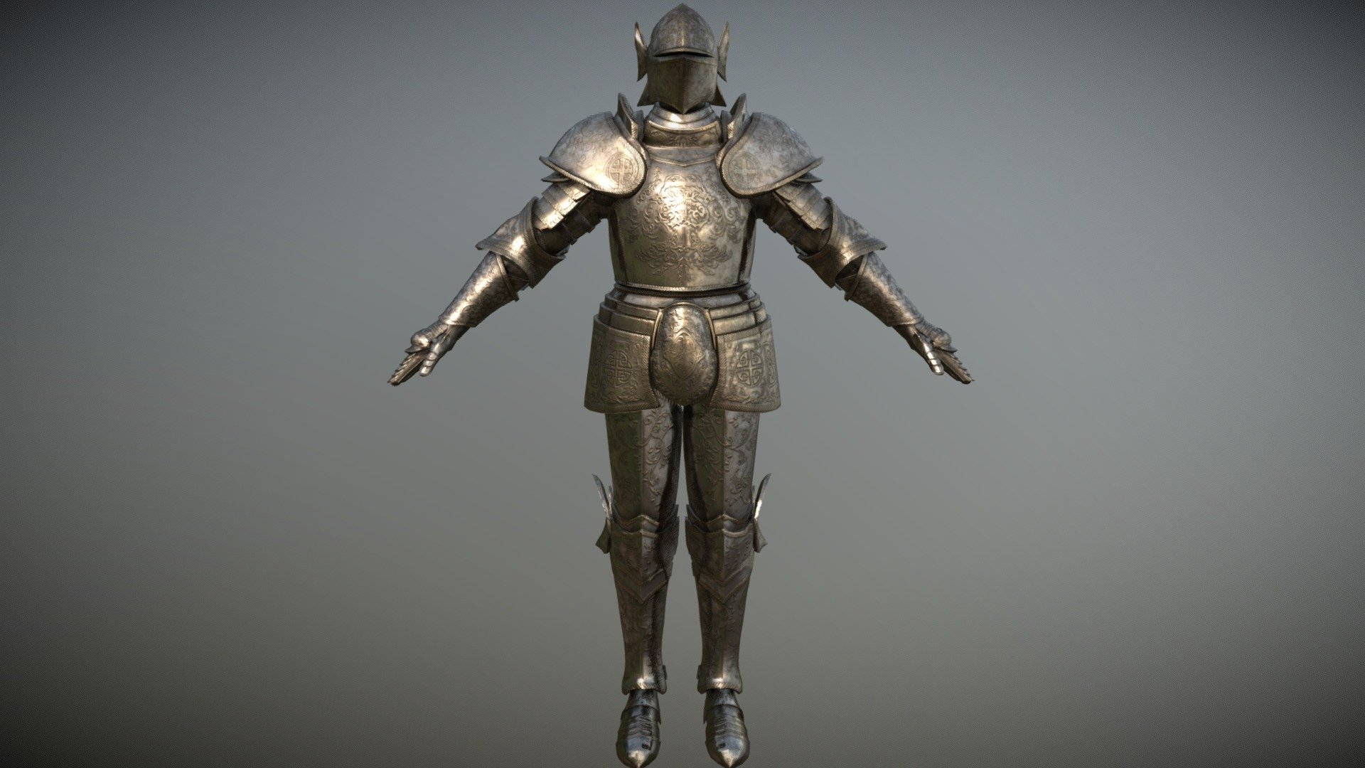 Engraved Knight Armor 3d model