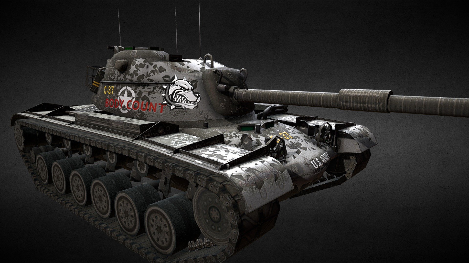 M48A1 Patton Pit Bull 3d model