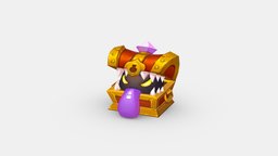 Cartoon treasure chest monster