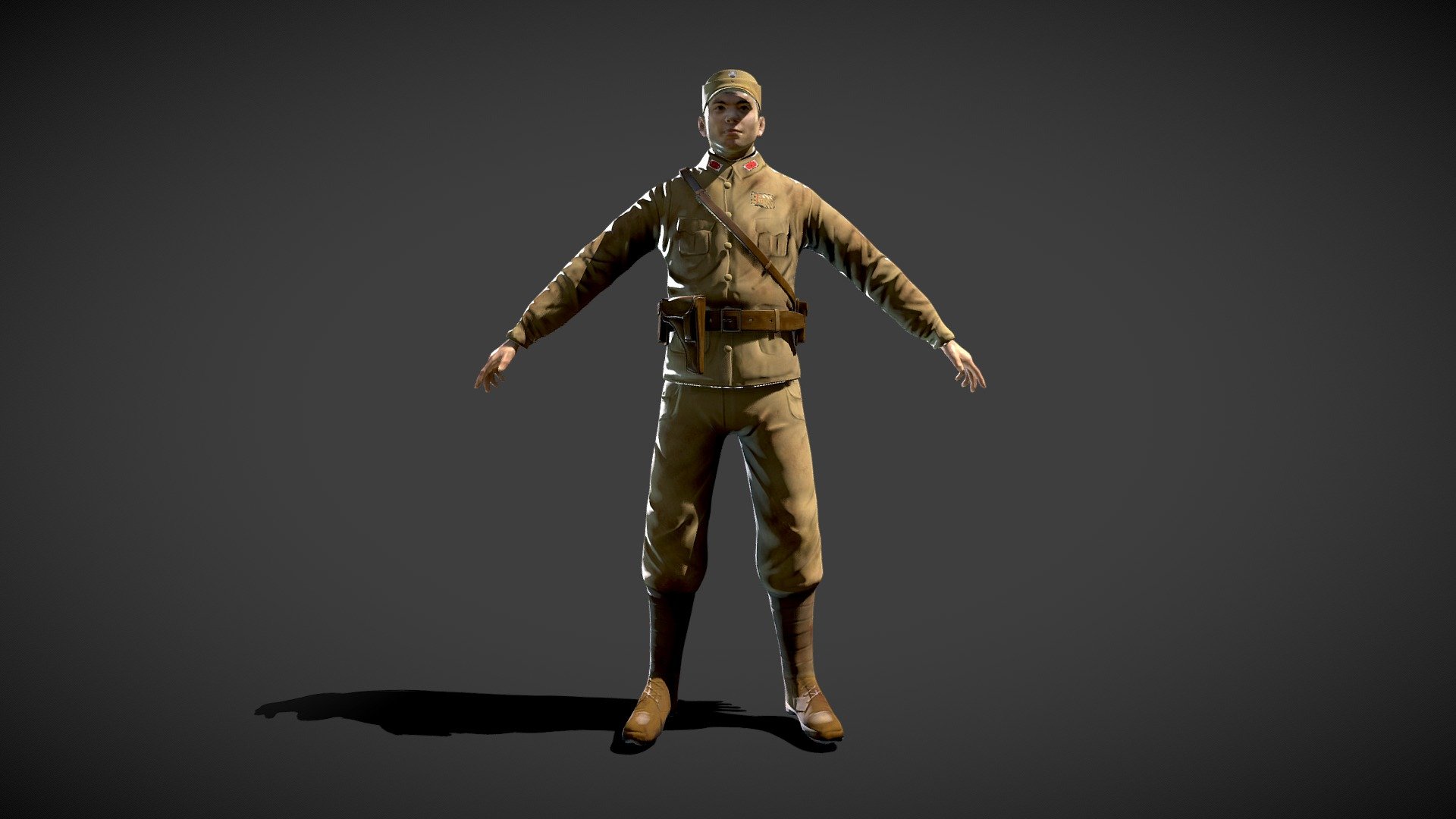 The kuomintang nationalist army officer fighter 3d model