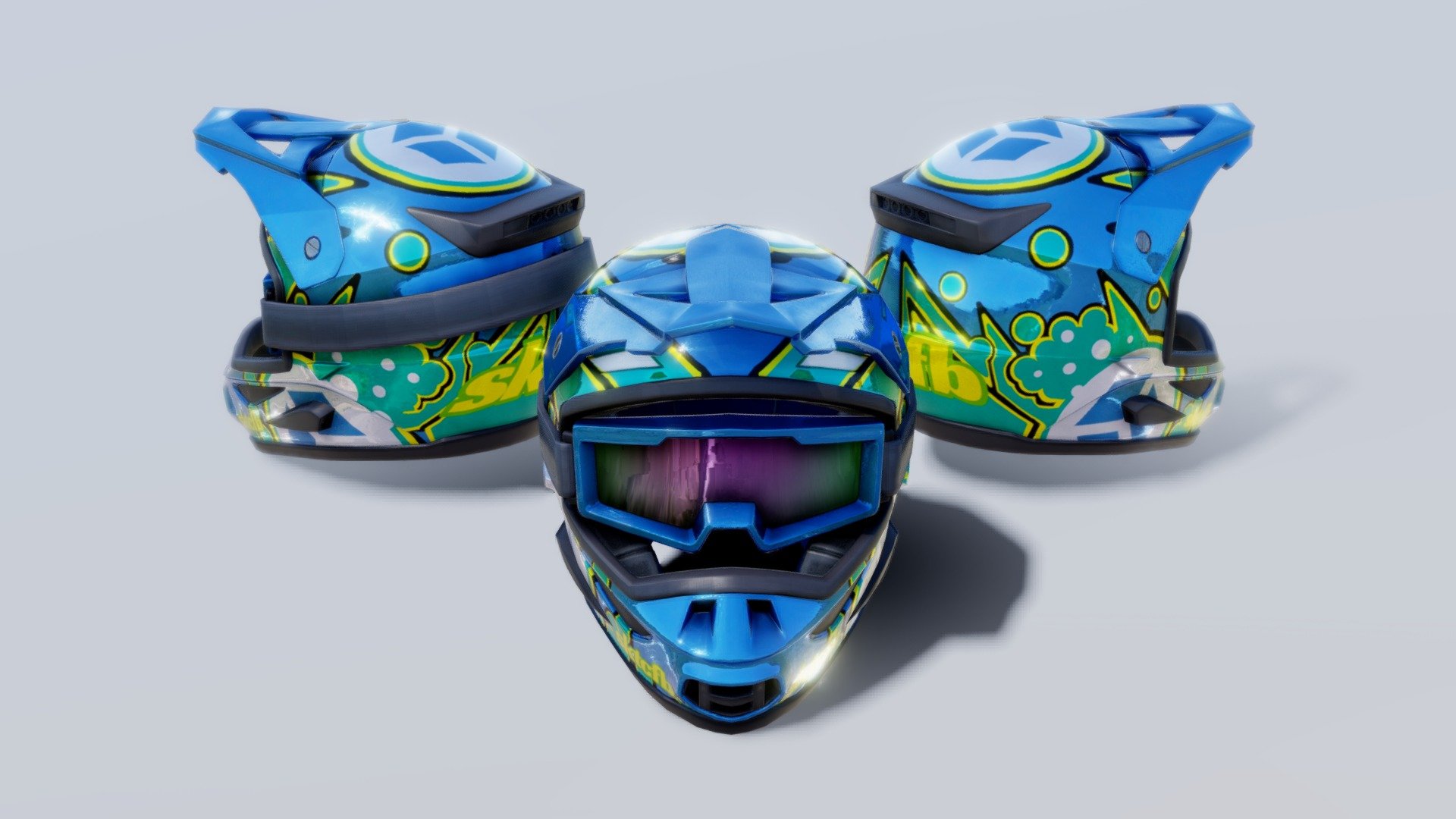 Fullface Motocross Helmet Mockup #2 3d model